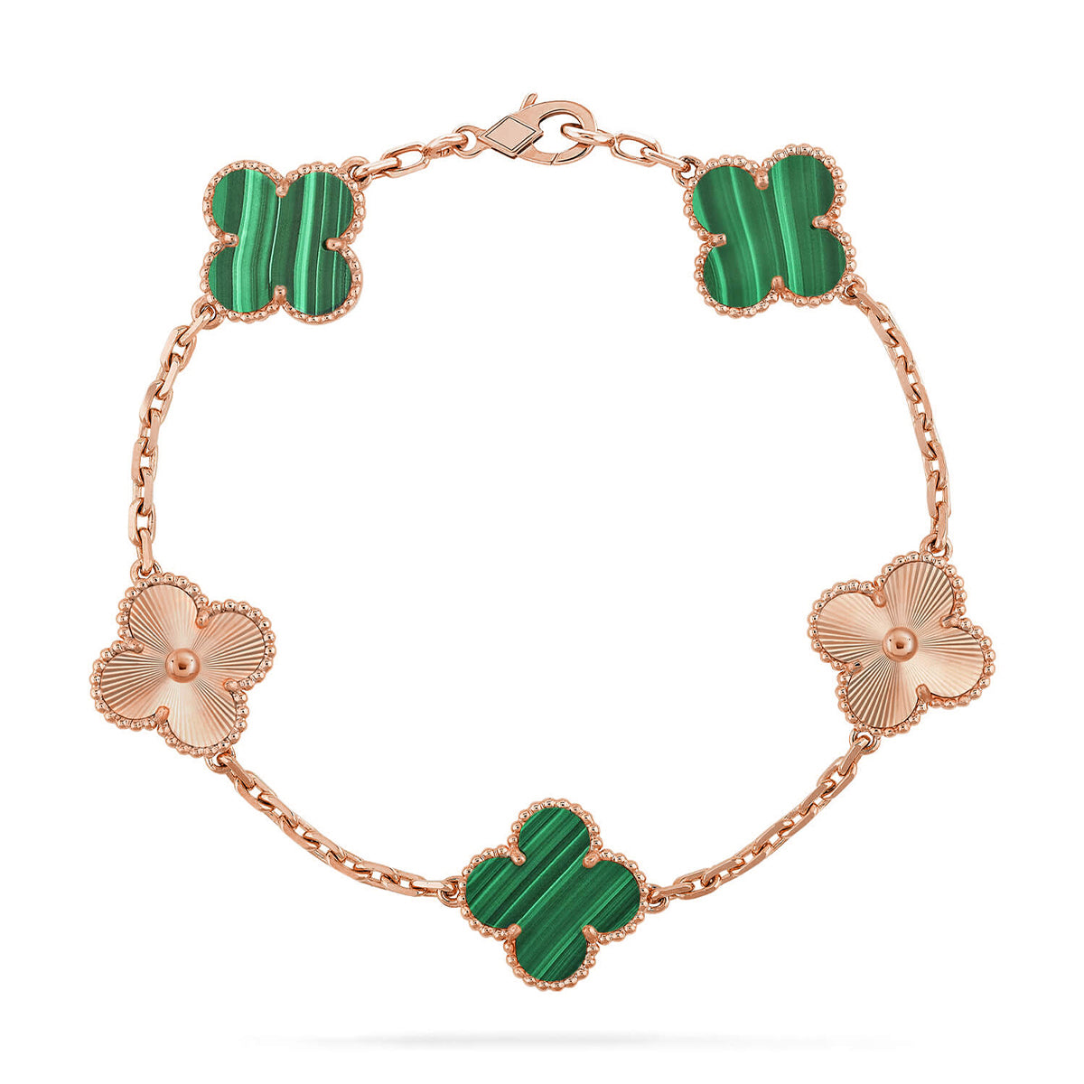 [Aura Jewels]New  CLOVER 5 MOTIF MALACHITE BRACELET COLLECTION