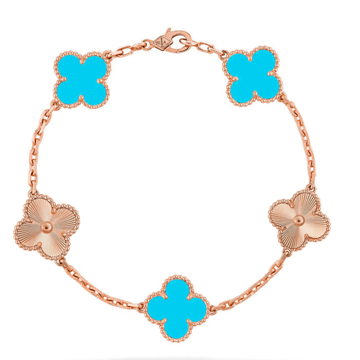 [Aura Jewels]New  CLOVER 5 MOTIF TURQUOISE BRACELET COLLECTION