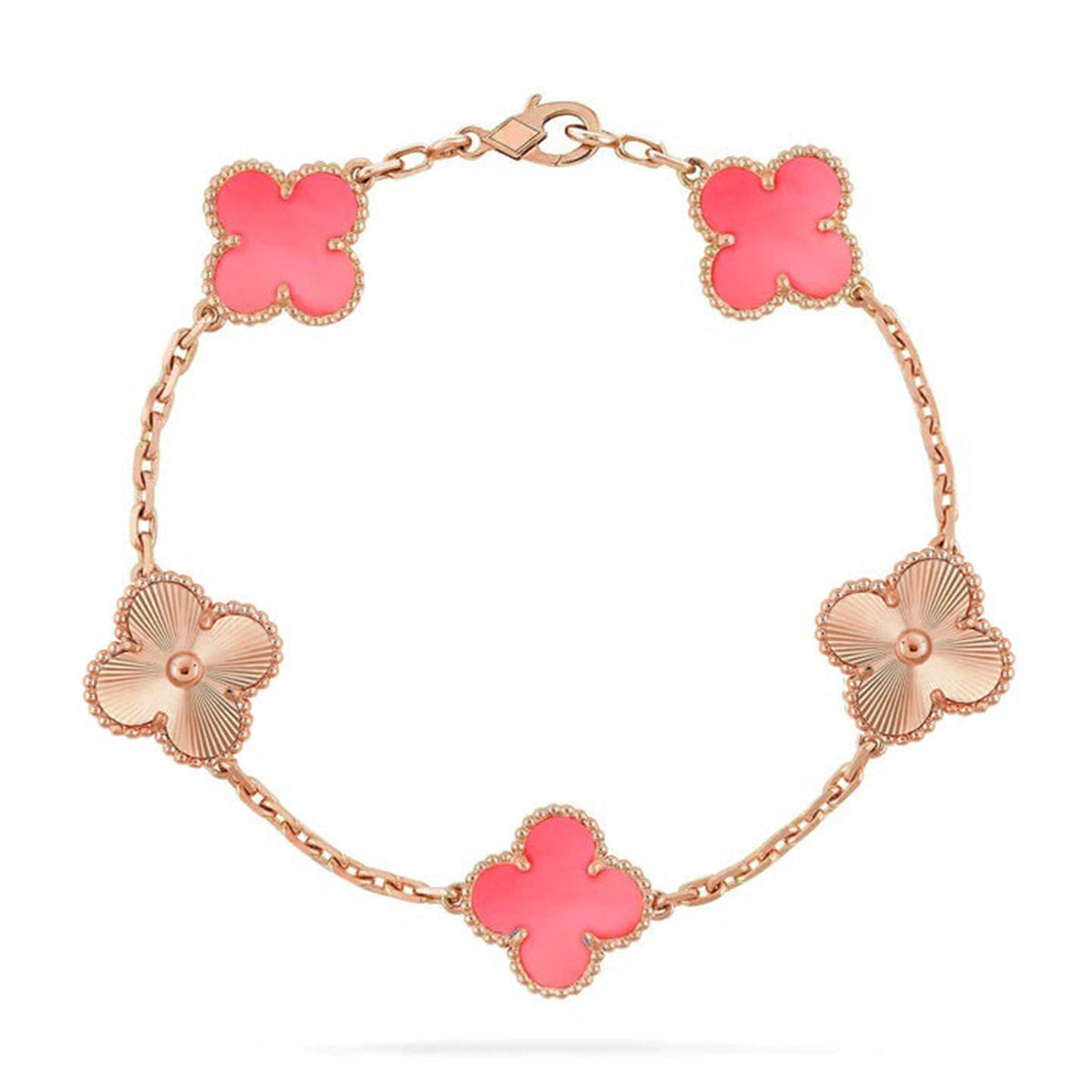 [Aura Jewels]New  CLOVER 5 MOTIFS  PINK MOP BRACELET COLLECTION