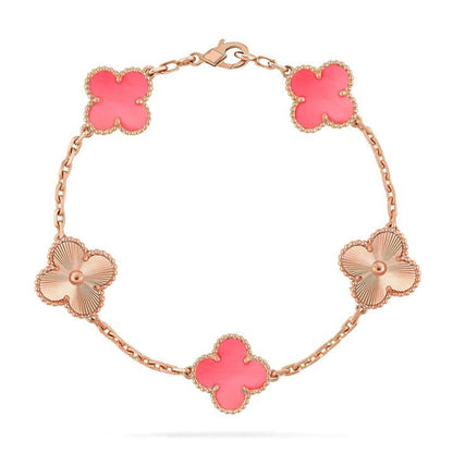 [Aura Jewels]New  CLOVER 5 MOTIFS  PINK MOP BRACELET COLLECTION