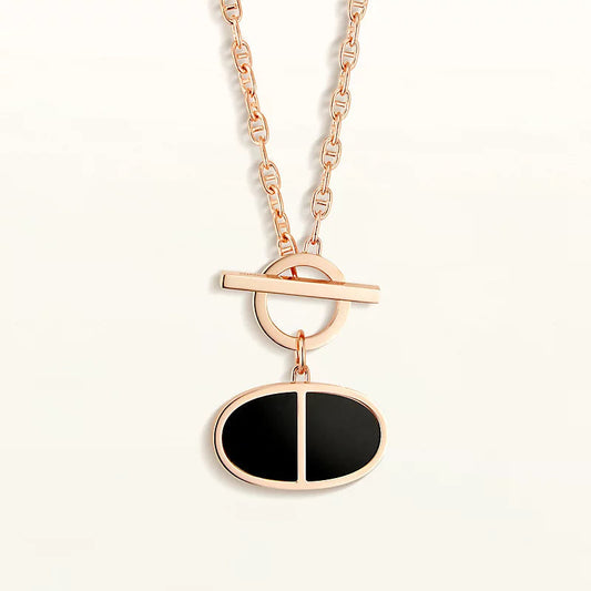 ¡®Aura Jewels¡¯CHAINE VERSO BLACK CERAMIC NECKLACE