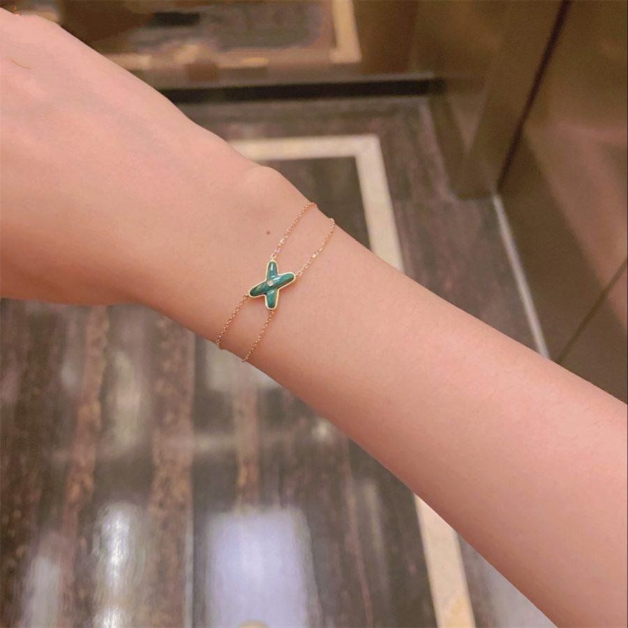 ¡®Aura Jewels¡¯JEUX BRACELET MALACHITE PINK GOLD 1 DIAMOND