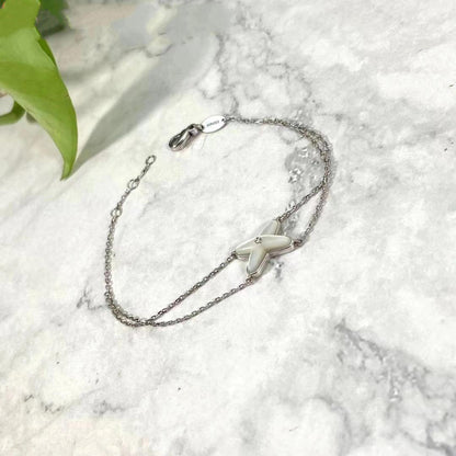 ¡®Aura Jewels¡¯JEUX BRACELET WHITE MOP SILVER 1 DIAMOND