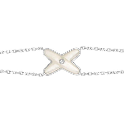 ¡®Aura Jewels¡¯JEUX BRACELET WHITE MOP SILVER 1 DIAMOND