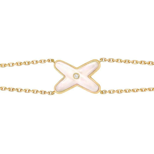 ¡®Aura Jewels¡¯JEUX BRACELET WHITE MOP GOLD 1 DIAMOND