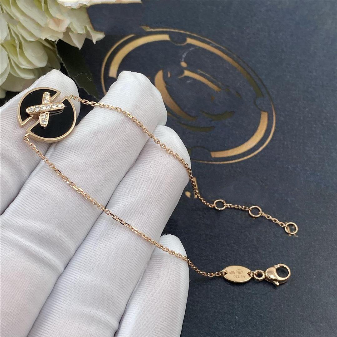 ¡®Aura Jewels¡¯JEUX DE BRACELET ONYX PINK GOLD DIAMOND