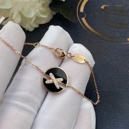 ¡®Aura Jewels¡¯JEUX DE BRACELET ONYX PINK GOLD DIAMOND