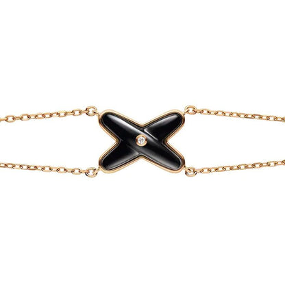 ¡®Aura Jewels¡¯JEUX BRACELET ONYX PINK GOLD 1 DIAMOND