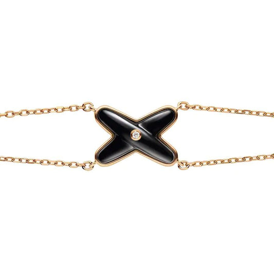 ¡®Aura Jewels¡¯JEUX BRACELET ONYX PINK GOLD 1 DIAMOND