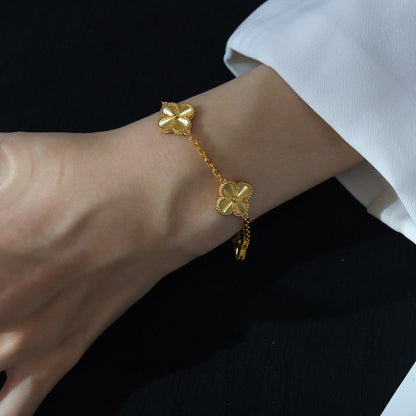 [Aura Jewels]New  CLOVER 5 MOTIF LASER BRACELET COLLECTION