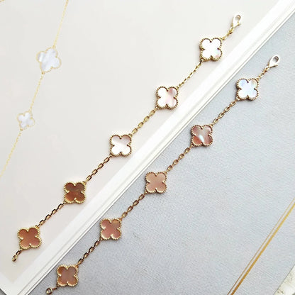 [Aura Jewels]New  CLOVER 5 MOTIFS  PINK MOP BRACELET COLLECTION
