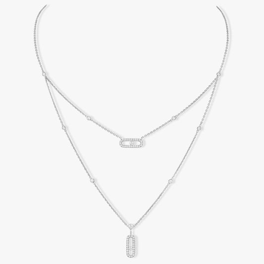 [Aura Jewels]MOVE 2 ROW DIAMOND NECKLACE