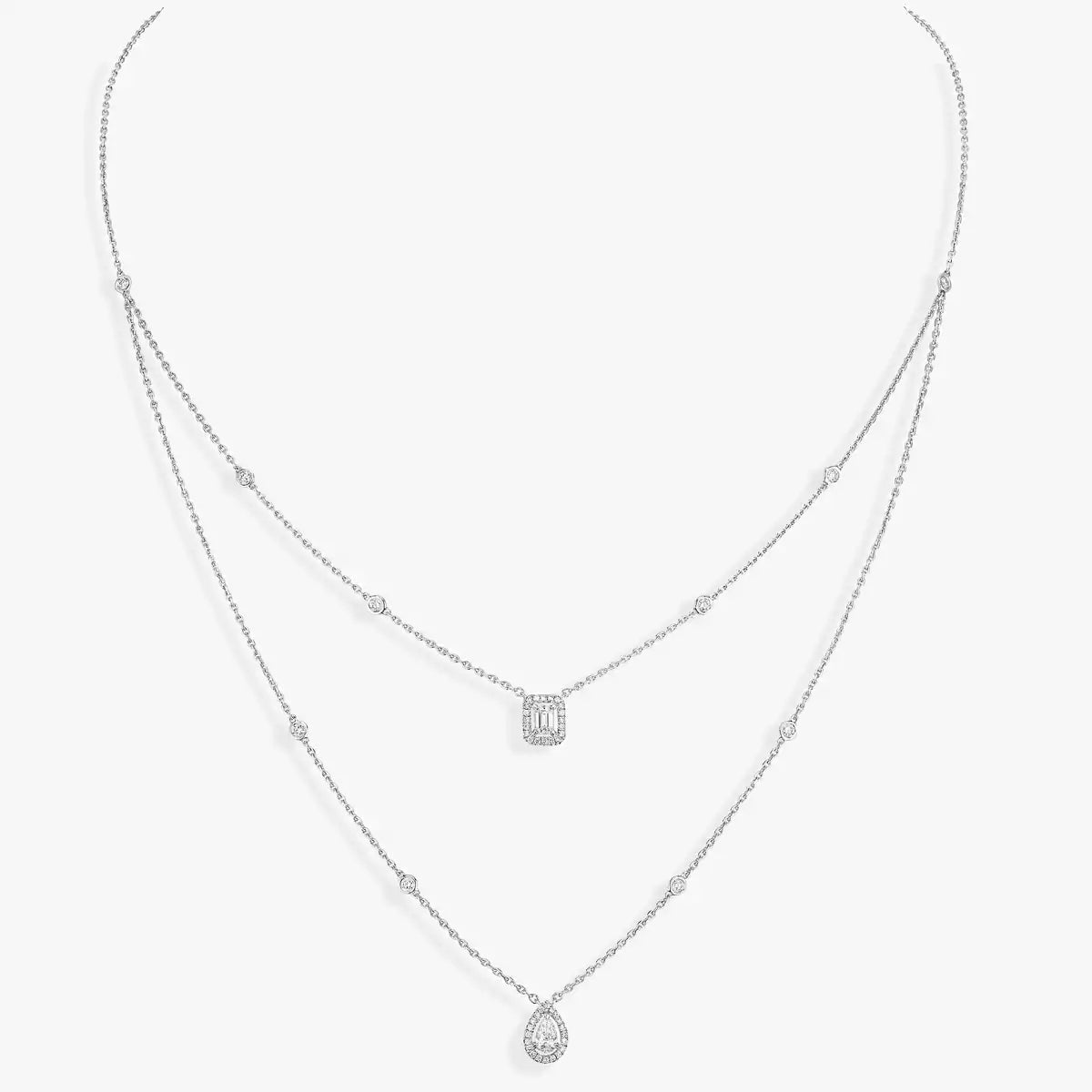 [Aura Jewels]Diamond Necklace My Twin 2 Rows