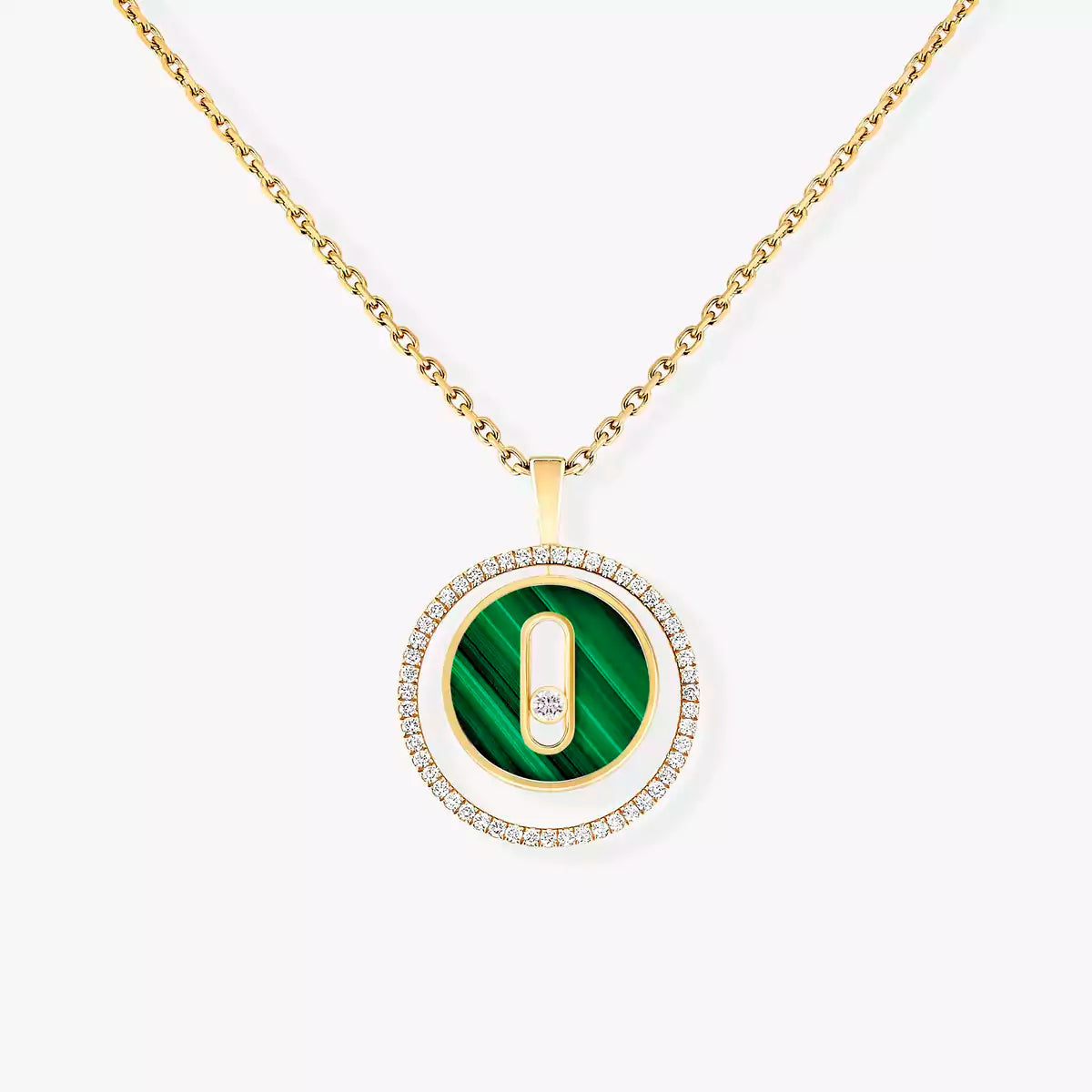 [Aura Jewels]Lucky Move Diamond Necklace in Rose Gold and White Mother-of-Pearl