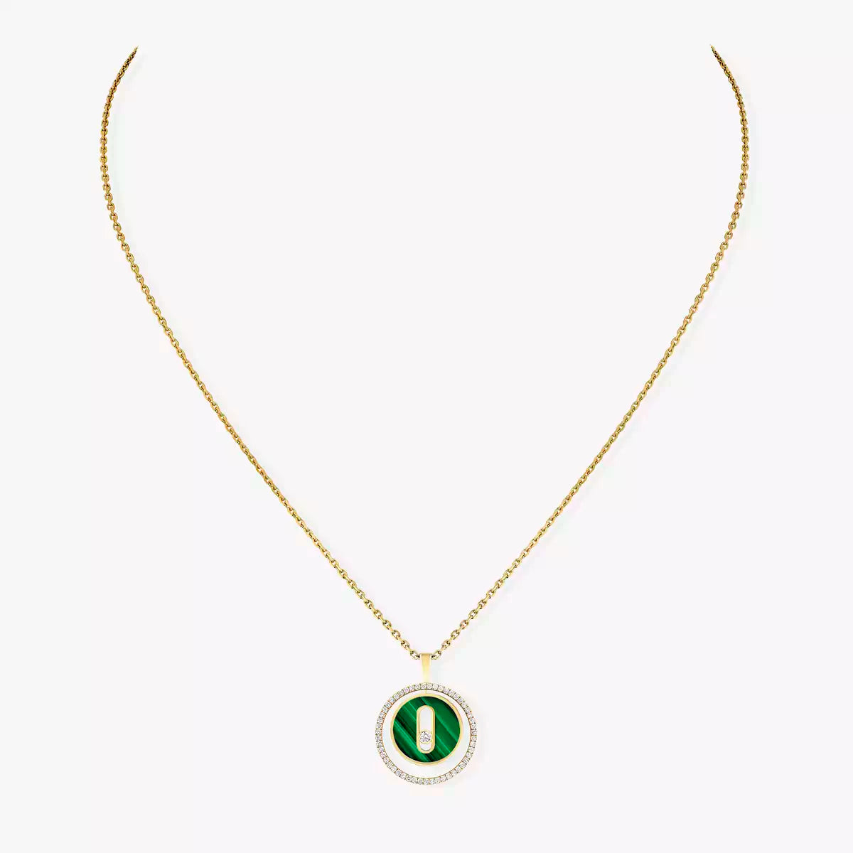 [Aura Jewels]Lucky Move Diamond Necklace in Rose Gold and White Mother-of-Pearl