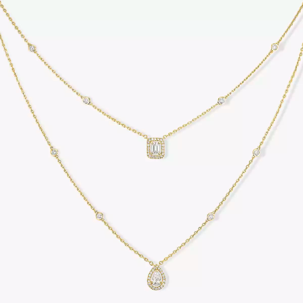 [Aura Jewels]Diamond Necklace My Twin 2 Rows