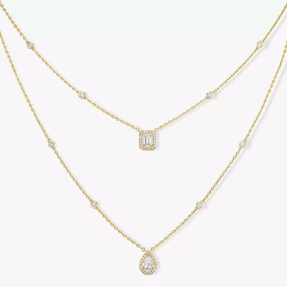 [Aura Jewels]Diamond Necklace My Twin 2 Rows
