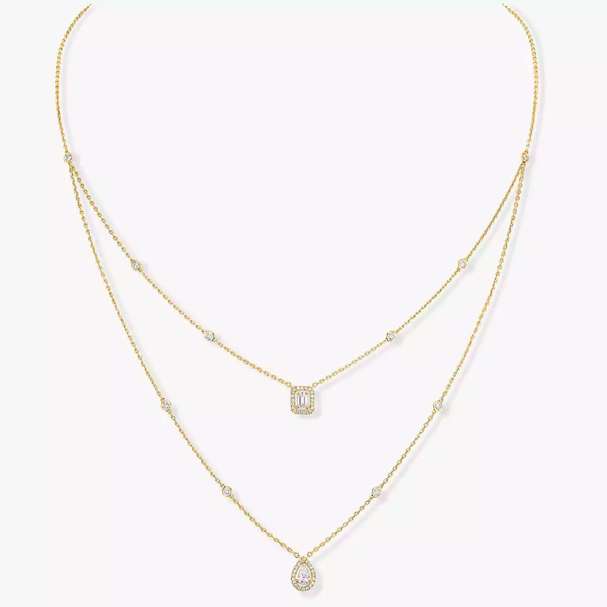 [Aura Jewels]Diamond Necklace My Twin 2 Rows