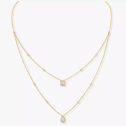 [Aura Jewels]Diamond Necklace My Twin 2 Rows