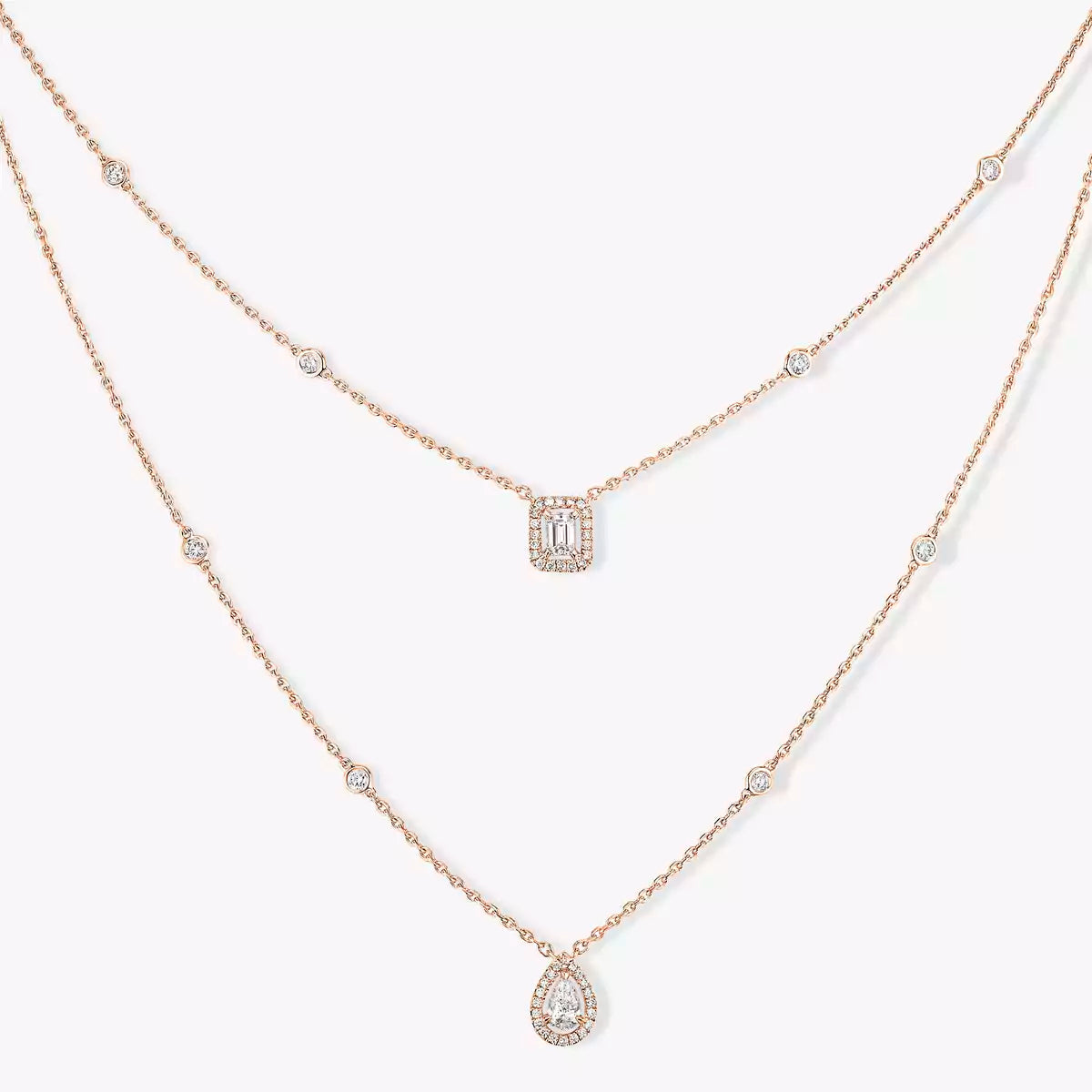 [Aura Jewels]Diamond Necklace My Twin 2 Rows