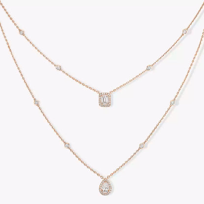 [Aura Jewels]Diamond Necklace My Twin 2 Rows