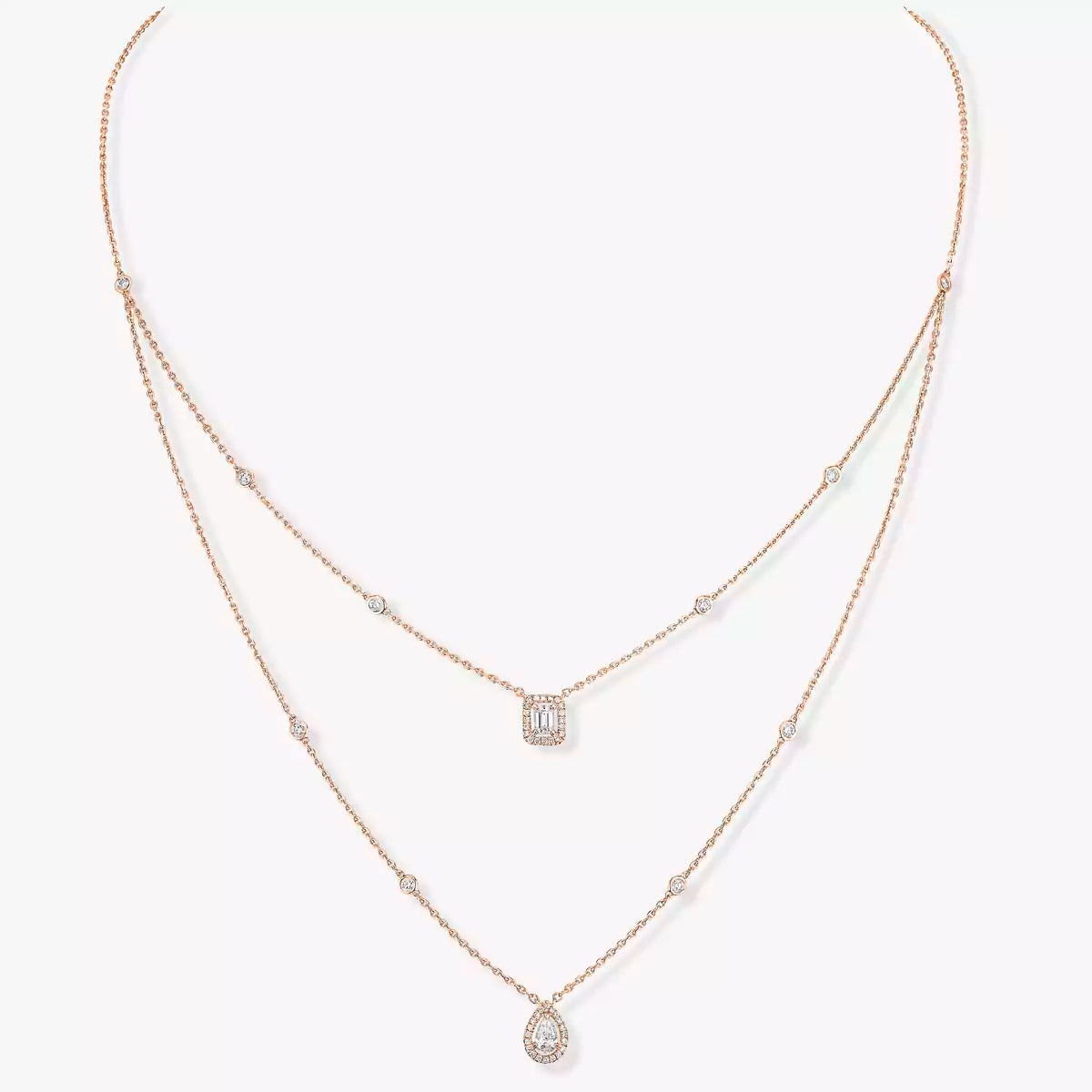 [Aura Jewels]Diamond Necklace My Twin 2 Rows