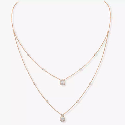 [Aura Jewels]Diamond Necklace My Twin 2 Rows