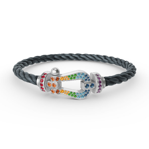 ¡®Aura Jewels¡¯FORC LARGE HORSESHOE  COLORED DIAMOND BRACELET SILVER