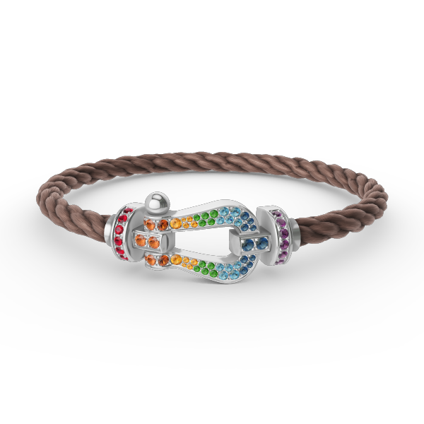 ¡®Aura Jewels¡¯FORC LARGE HORSESHOE  COLORED DIAMOND BRACELET SILVER