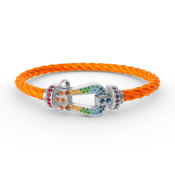 ¡®Aura Jewels¡¯FORC LARGE HORSESHOE  COLORED DIAMOND BRACELET SILVER