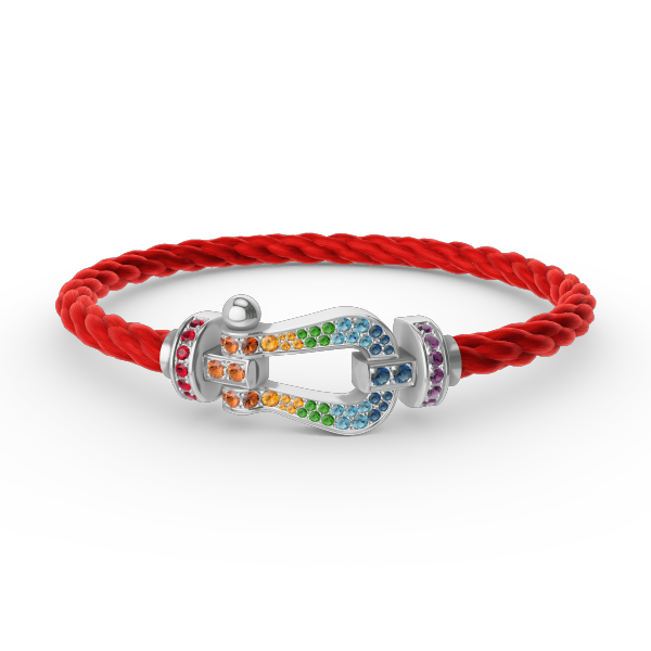 ¡®Aura Jewels¡¯FORC LARGE HORSESHOE  COLORED DIAMOND BRACELET SILVER