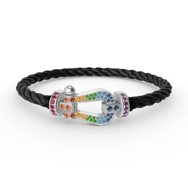 ¡®Aura Jewels¡¯FORC LARGE HORSESHOE  COLORED DIAMOND BRACELET SILVER