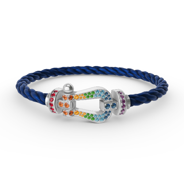 ¡®Aura Jewels¡¯FORC LARGE HORSESHOE  COLORED DIAMOND BRACELET SILVER