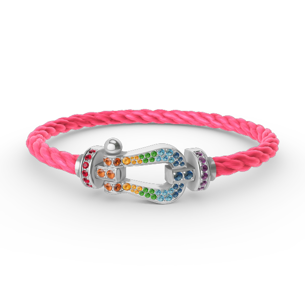 ¡®Aura Jewels¡¯FORC LARGE HORSESHOE  COLORED DIAMOND BRACELET SILVER