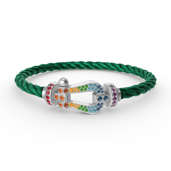 ¡®Aura Jewels¡¯FORC LARGE HORSESHOE  COLORED DIAMOND BRACELET SILVER