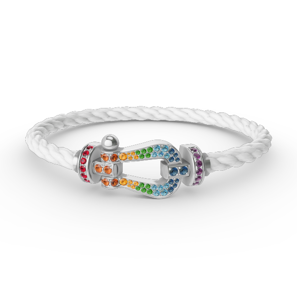 ¡®Aura Jewels¡¯FORC LARGE HORSESHOE  COLORED DIAMOND BRACELET SILVER