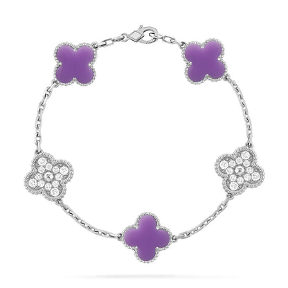 [Aura Jewels]New CLOVER 5 MOTIF LIGHT PURPLE BRACELET COLLECTION