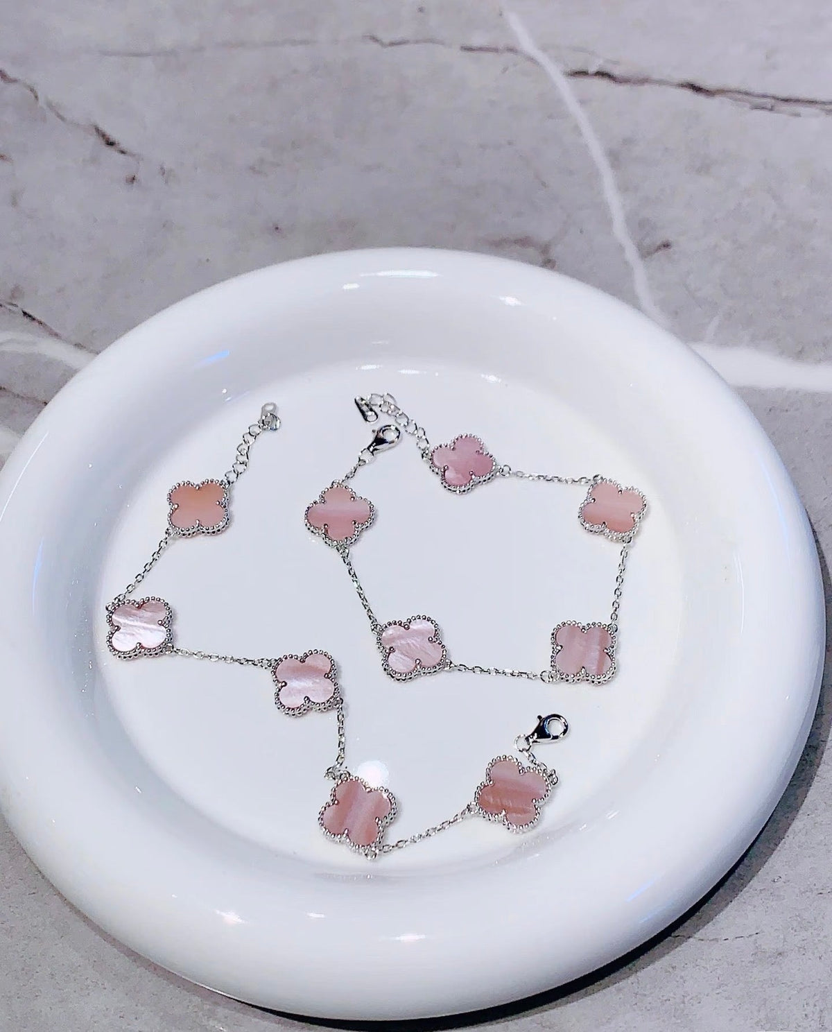 [Aura JewelsLight Pink Braided Bracelet
