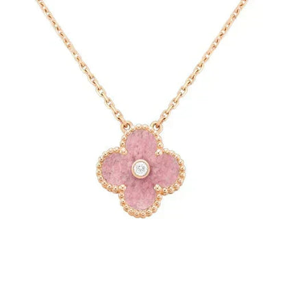 ¡®Aura Jewels¡¯CLOVER 15MM DIAMOND RHODONITE NECKLACE