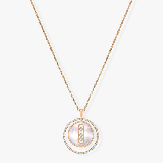 [Aura Jewels]LUCKY MOVE MM NACRE BLANCHE DIAMOND NECKLACE