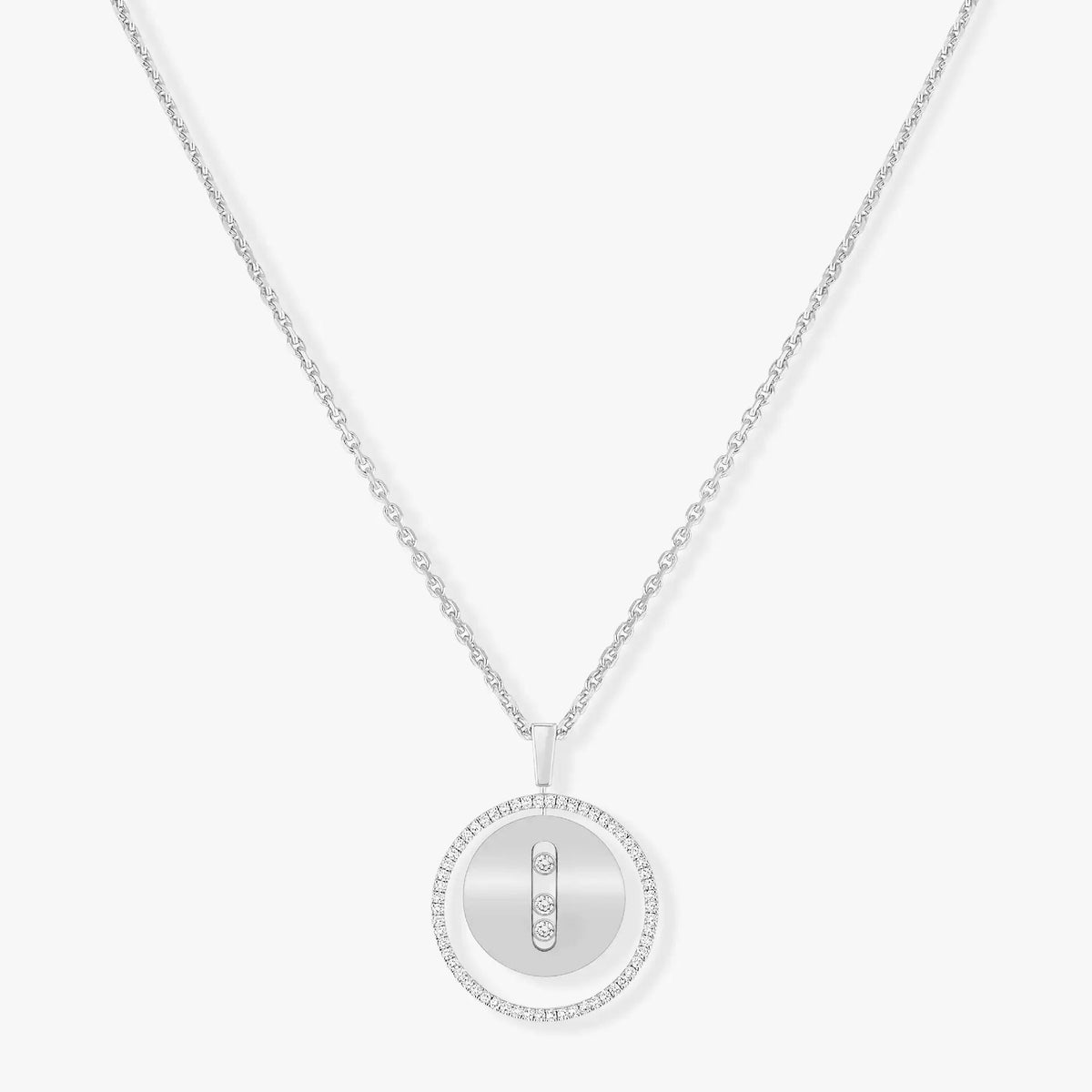 [Aura Jewels]LUCKY MOVE MM SILVER DIAMOND NECKLACE