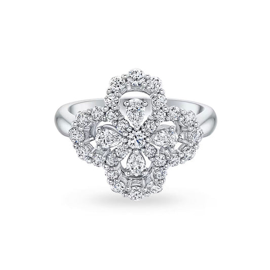 ¡®Aura Jewels¡¯LOOP RING FULL MOTIF DIAMOND 16MM SILVE