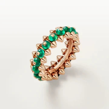 [Aura Jewels]CLASH ELEGANT ROSE GOLD RING FEATURING NATURAL AGATE