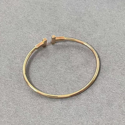 [Aura Jewels] T House Double T Open Bangle