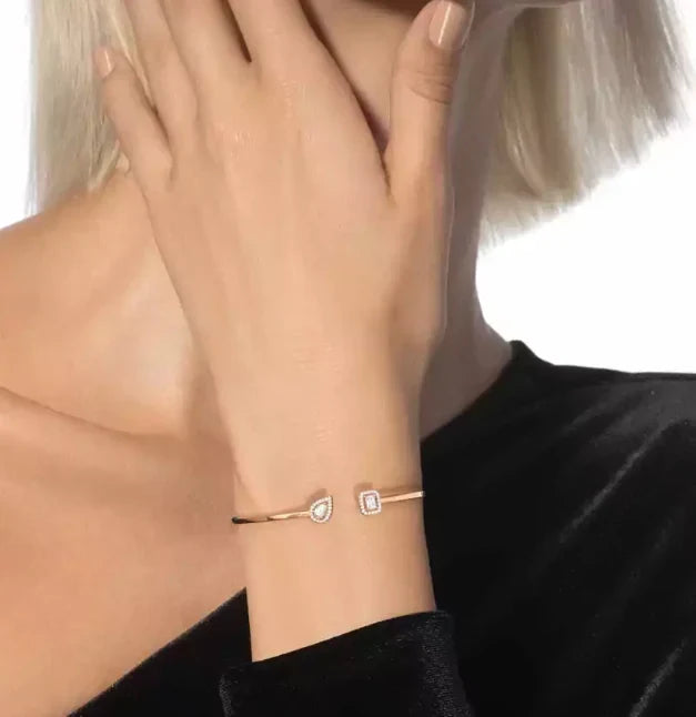 [Aura Jewels]M Delicate Double-Diamond Bracelet