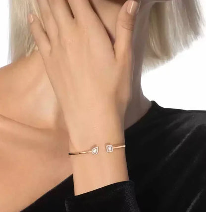 [Aura Jewels]M Delicate Double-Diamond Bracelet