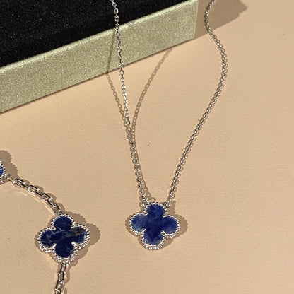 ¡®Aura Jewels¡¯CLOVER 15MM PIETERSITE NECKLACE SILVER