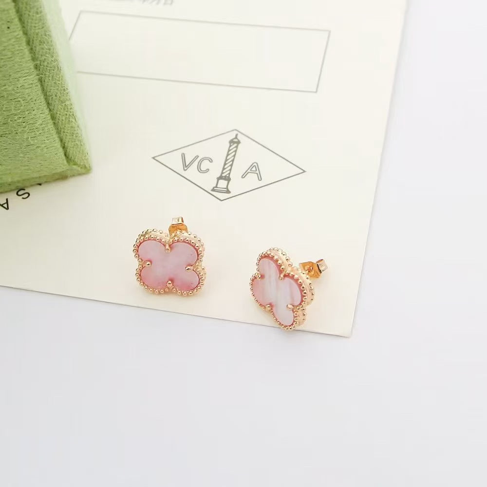 [Aura Jewels]Clover Mini Pink Earrings