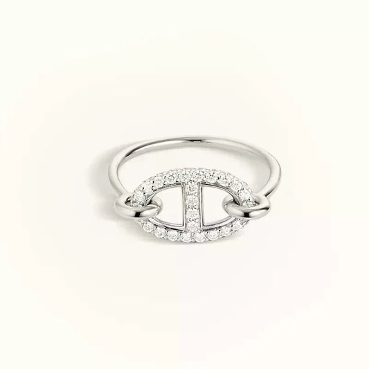 ¡®Aura Jewels¡¯RONDE SMALL SILVER DIAMOND RING