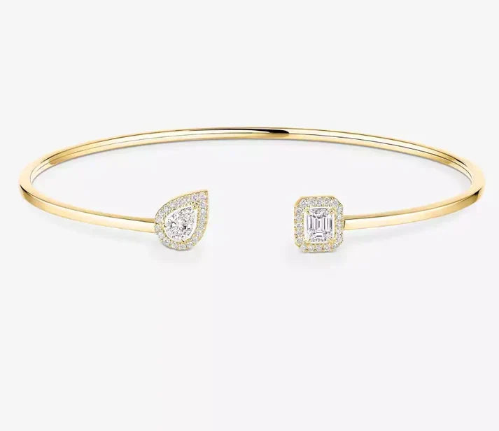 [Aura Jewels]M Delicate Double-Diamond Bracelet